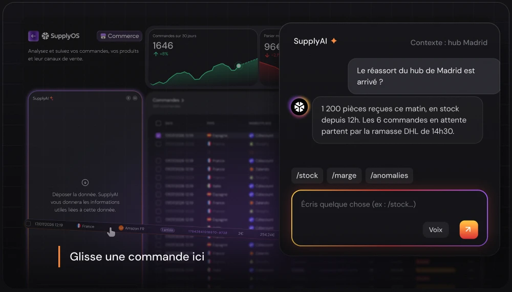 SupplyAI, ton copilote : aperçu de l’écran SupplyOS